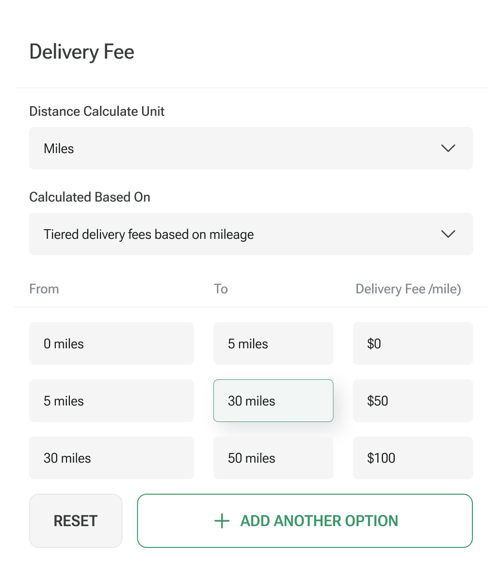 Delivery fee management